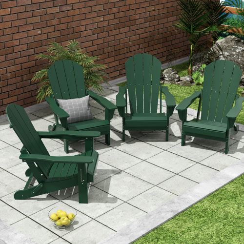 Shawnna Plastic Folding Adirondack Chair (Set of 4)